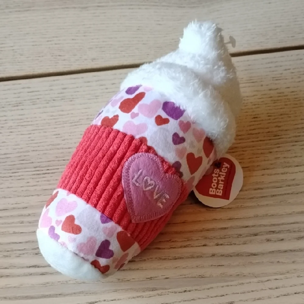 Boots & Barkley Red and White Heart Dog Toy